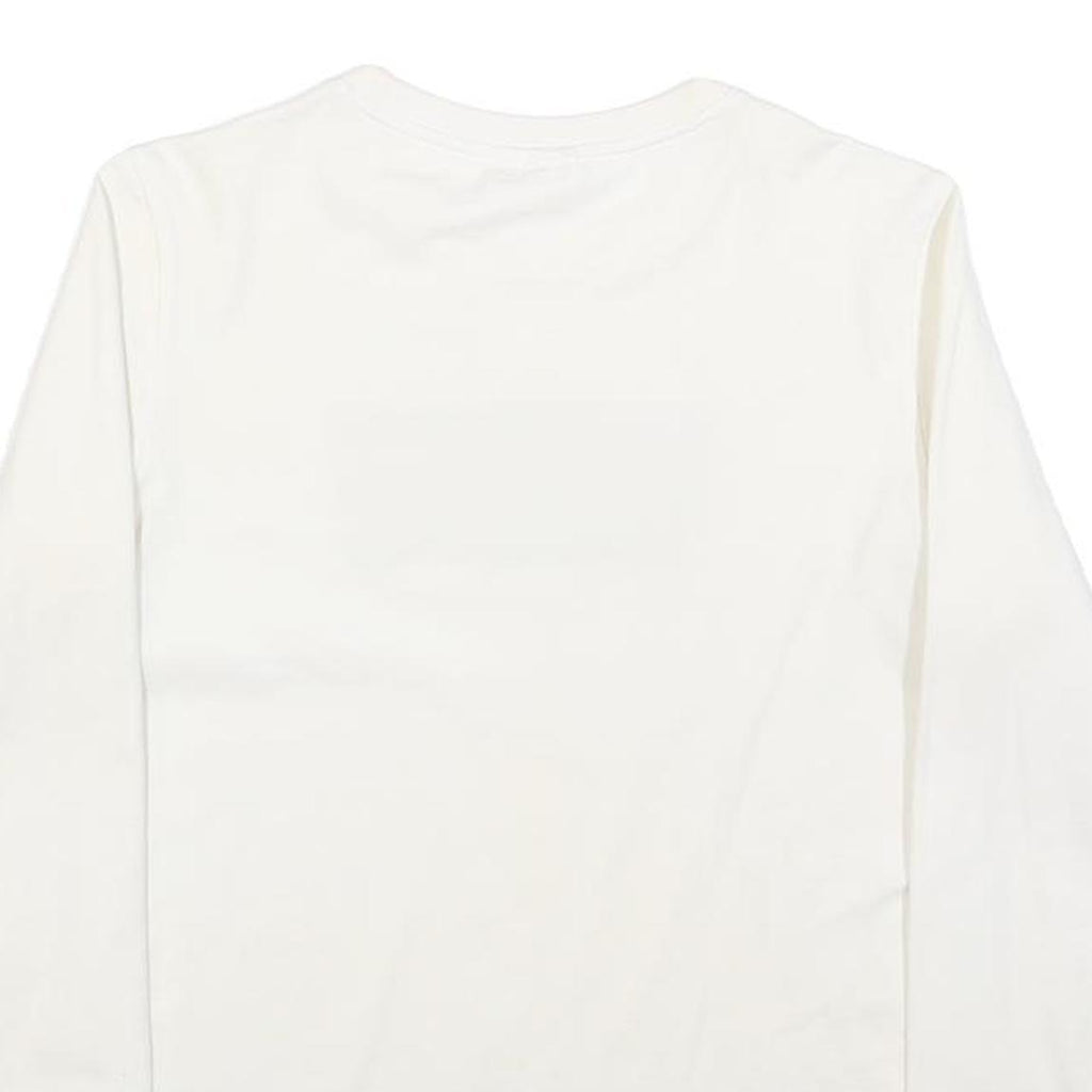 LEVI'S Girls White Blue Logo T-Shirt L Long Sleeve Crew Neck Casual Cotton