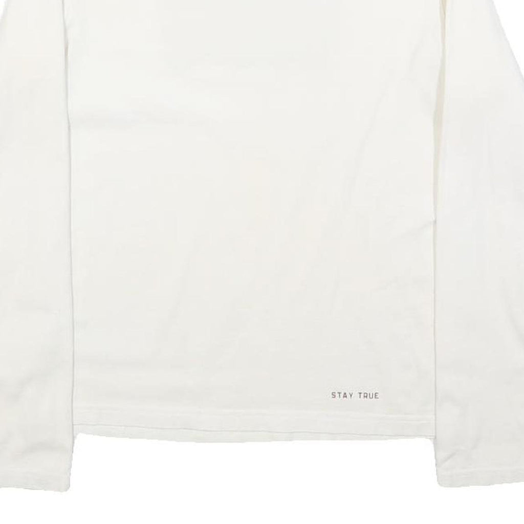 LEVI'S Girls White Blue Logo T-Shirt L Long Sleeve Crew Neck Casual Cotton