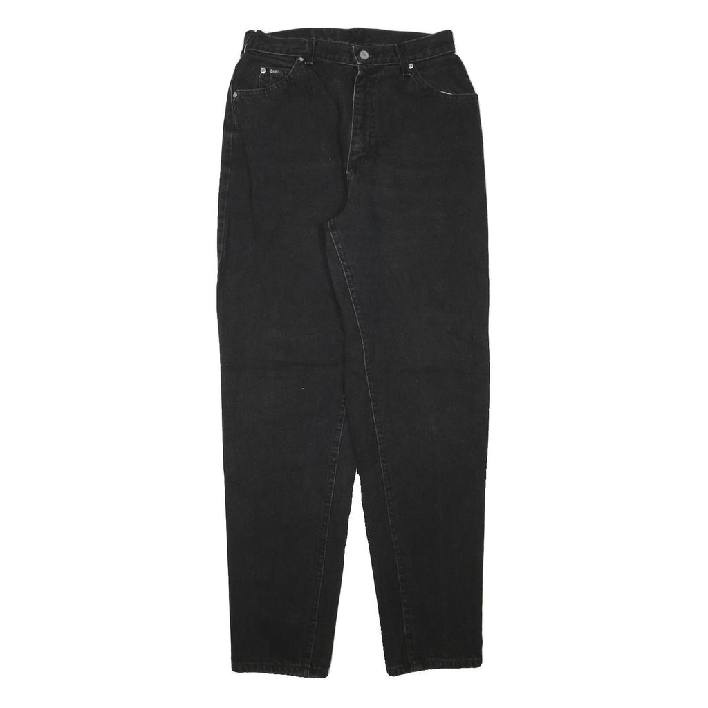 LEE Womens Relaxed Black Denim Jeans W27 L31 Comfortable Cotton Blend Zip