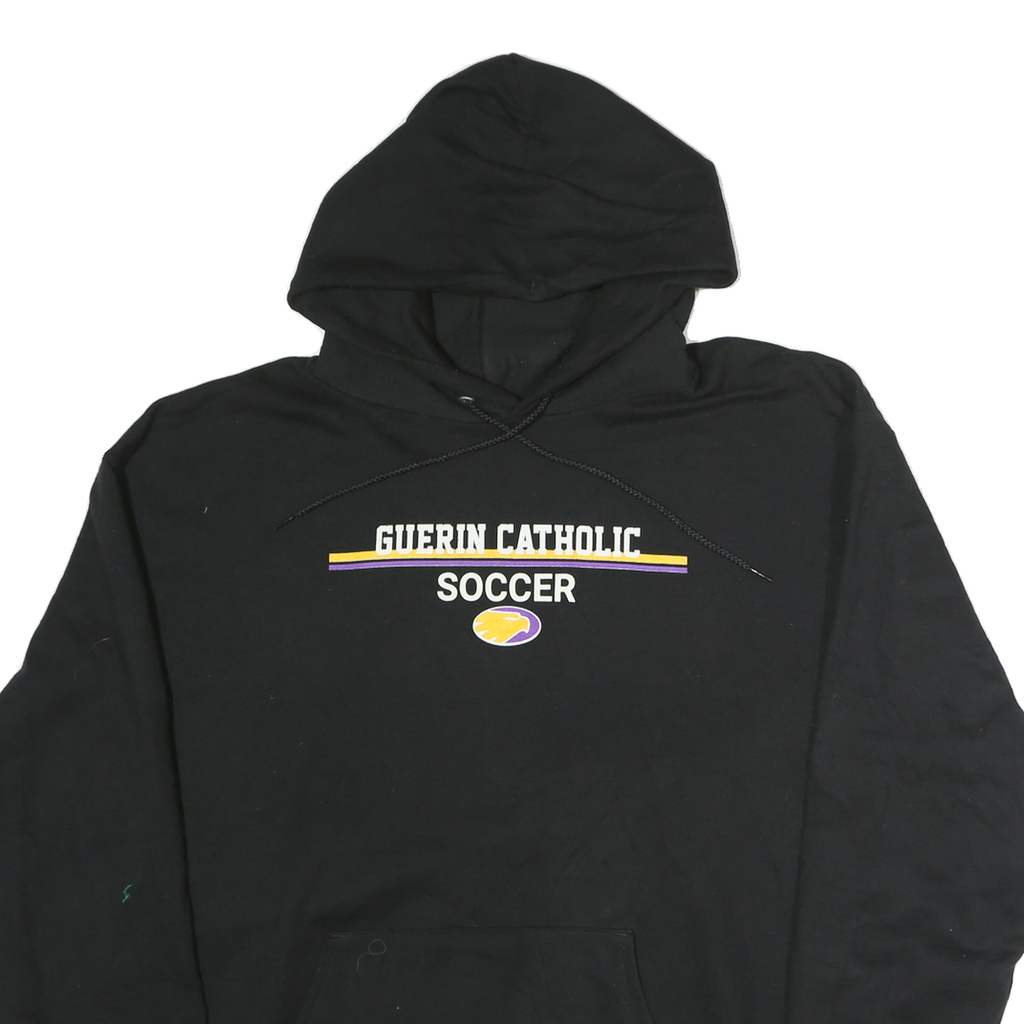 CHAMPION Mens Black Guerin Catholic Soccer Pullover Hoodie XL Cotton Comfort