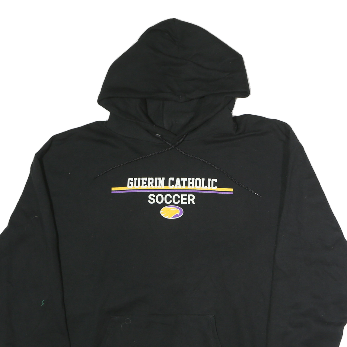 CHAMPION Mens Black Guerin Catholic Soccer Pullover Hoodie XL Cotton Comfort