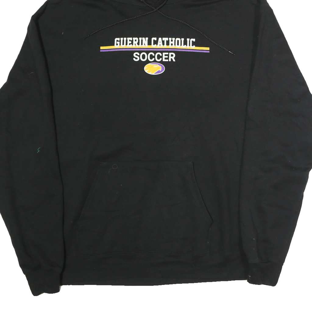 CHAMPION Mens Black Guerin Catholic Soccer Pullover Hoodie XL Cotton Comfort