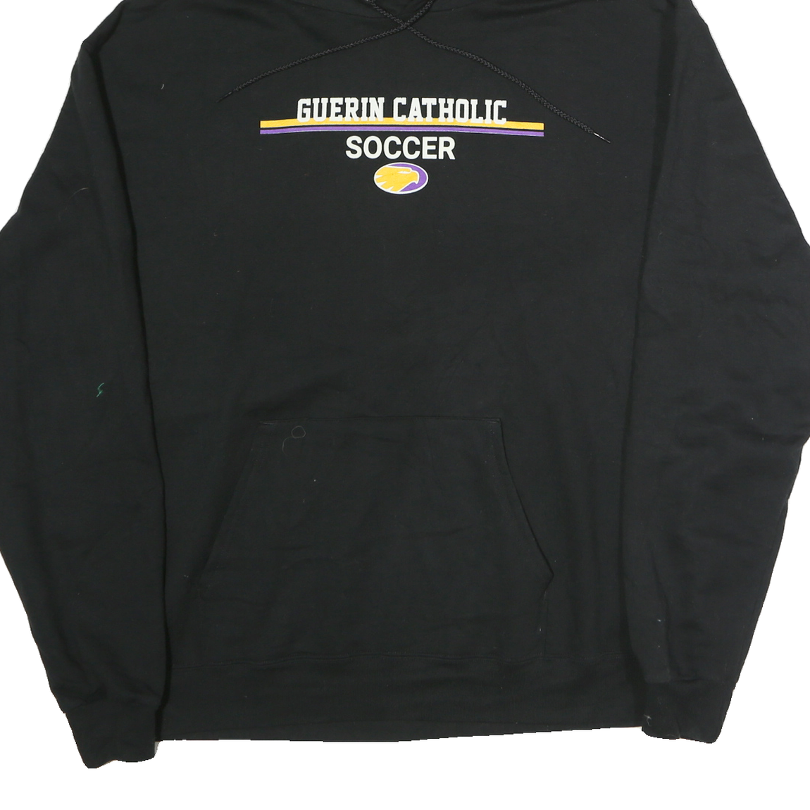 CHAMPION Mens Black Guerin Catholic Soccer Pullover Hoodie XL Cotton Comfort