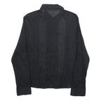 DKNY Womens Black Shirt L Cotton Embroidered Casual Long Sleeve