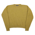 KELLERMAN Womens Yellow Plain Wool Blend Jumper Crew Neck Basic Knit L