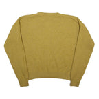 KELLERMAN Womens Yellow Plain Wool Blend Jumper Crew Neck Basic Knit L