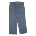 DICKIES Mens Relaxed Blue Denim Jeans W38 L32 Workwear Cotton Blend Zip Closure