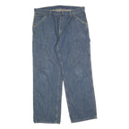 DICKIES Mens Relaxed Blue Denim Jeans W38 L32 Workwear Cotton Blend Zip Closure