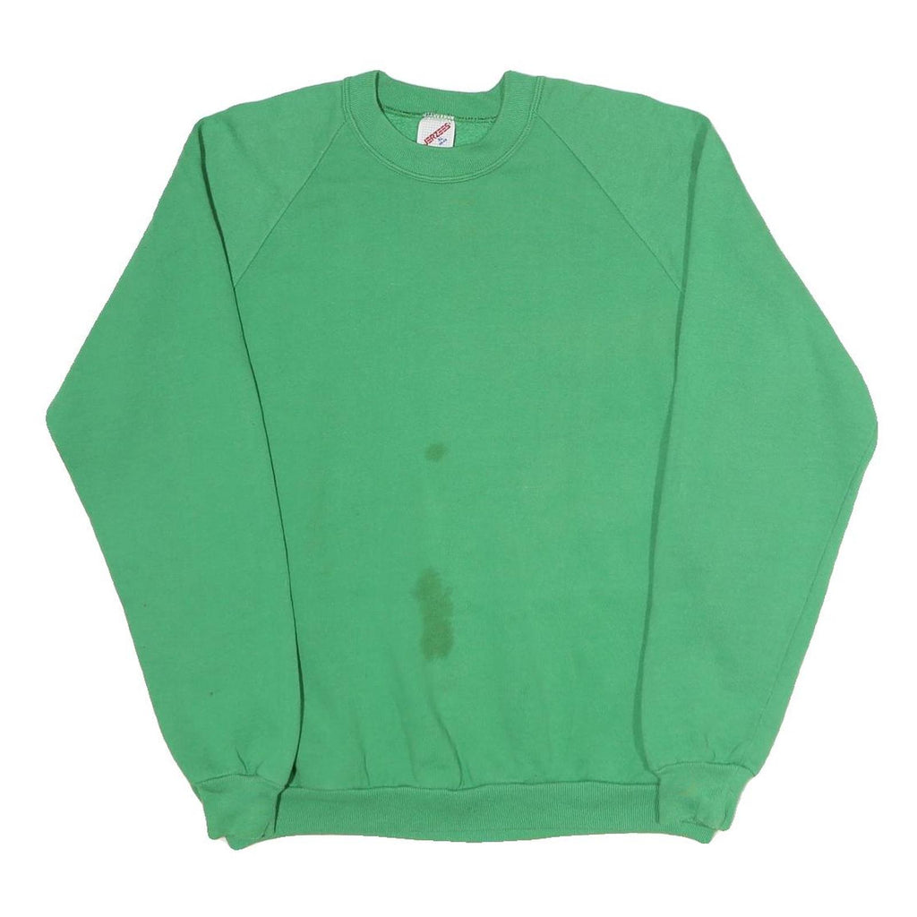 JERZEES Mens Green Cotton Blend Sweatshirt XL Crew Neck Casual Basic Pullover