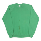 JERZEES Mens Green Cotton Blend Sweatshirt XL Crew Neck Casual Basic Pullover