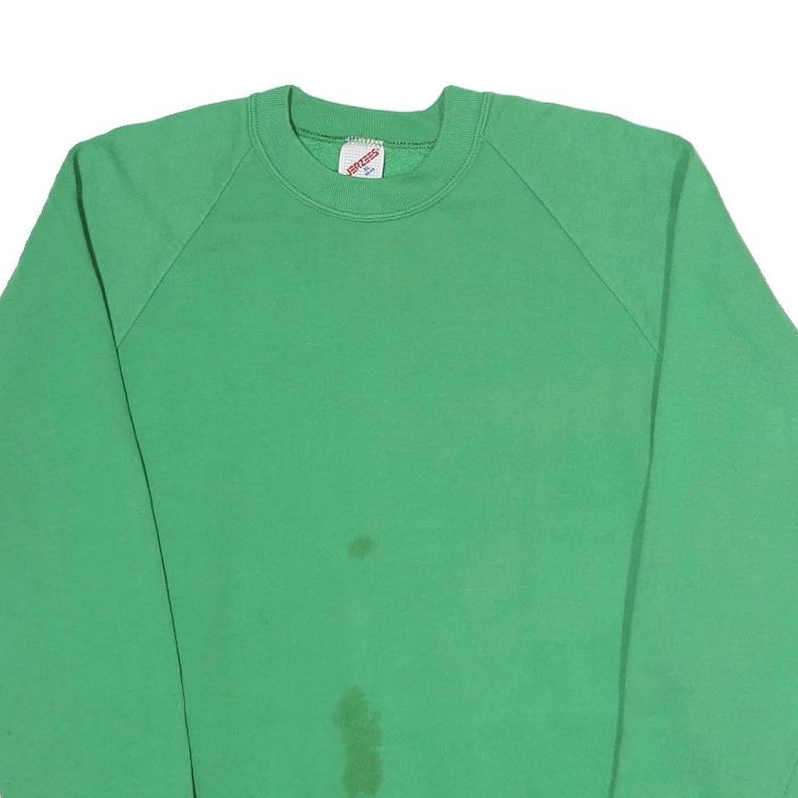 JERZEES Mens Green Cotton Blend Sweatshirt XL Crew Neck Casual Basic Pullover