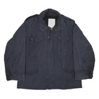 ALPHA INDUSTRIES M-65 Field Mens Navy Blue Jacket L Cotton Blend Zip Pocket