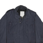 ALPHA INDUSTRIES M-65 Field Mens Navy Blue Jacket L Cotton Blend Zip Pocket