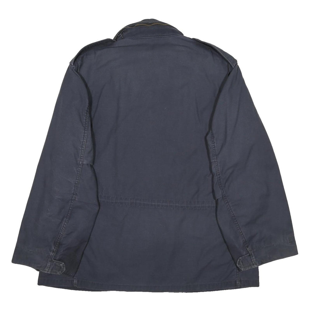 ALPHA INDUSTRIES M-65 Field Mens Navy Blue Jacket L Cotton Blend Zip Pocket