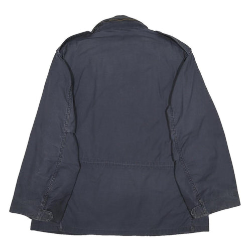 ALPHA INDUSTRIES M-65 Field Mens Navy Blue Jacket L Cotton Blend Zip Pocket
