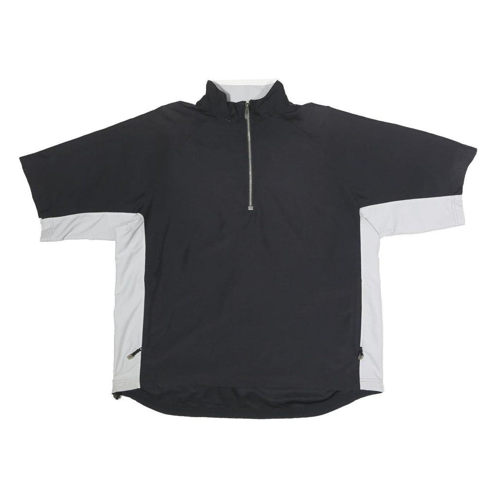 ADIDAS Mens Black & White Half Zip L Polyester Sports Sweatshirt Casual Wear