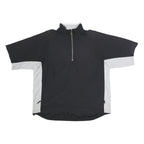 ADIDAS Mens Black & White Half Zip L Polyester Sports Sweatshirt Casual Wear