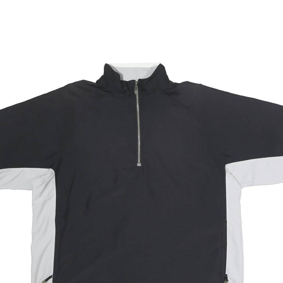 ADIDAS Mens Black & White Half Zip L Polyester Sports Sweatshirt Casual Wear