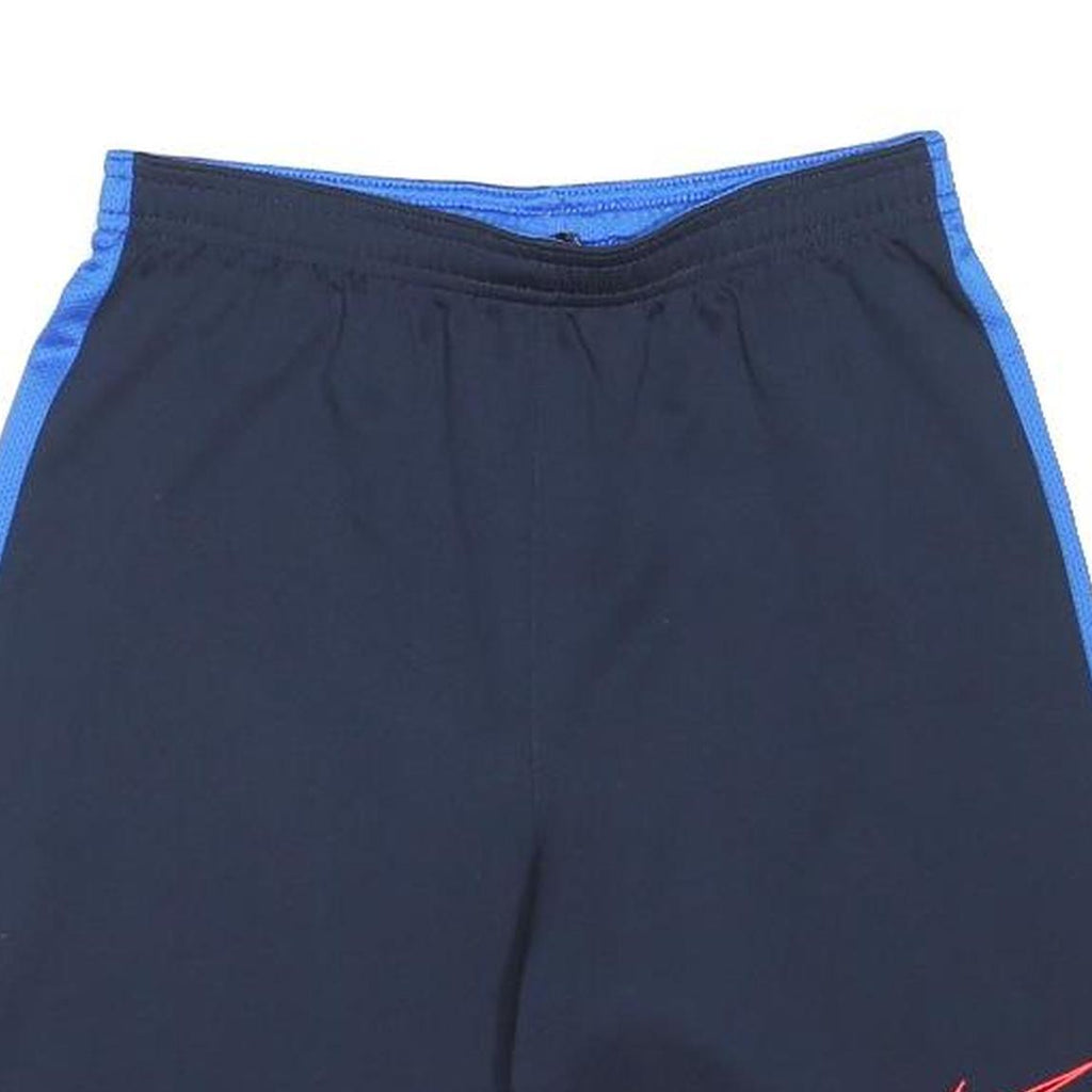 NIKE Boys Shorts Black & Blue Sports Casual L W26 Polyester Blend