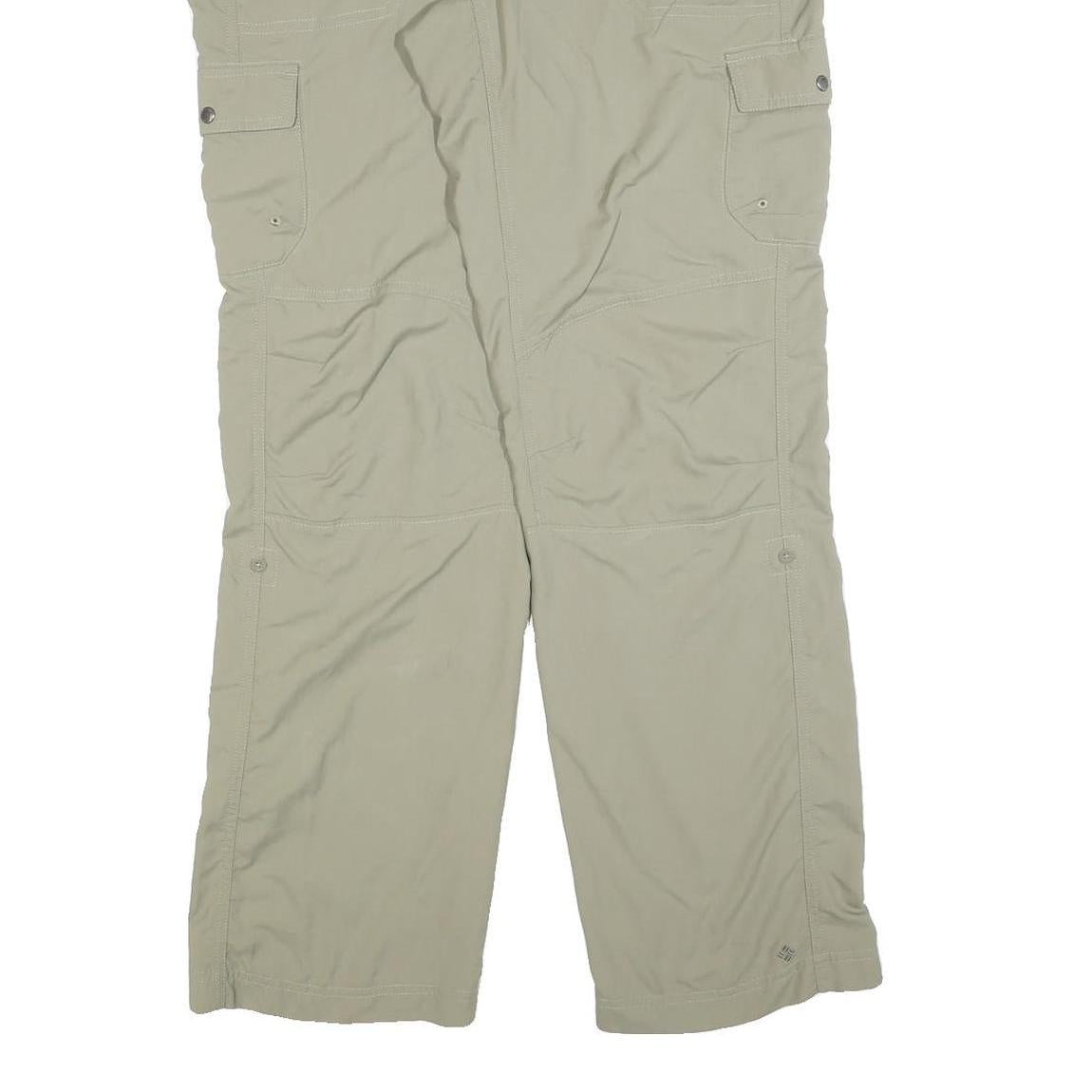 COLUMBIA Mens Regular Beige Cargo Trousers W34 L32 Outdoor Zip Pocket Utility