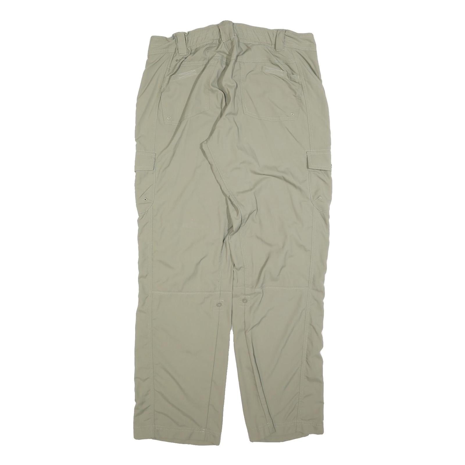 COLUMBIA Mens Regular Beige Cargo Trousers W34 L32 Outdoor Zip Pocket Utility