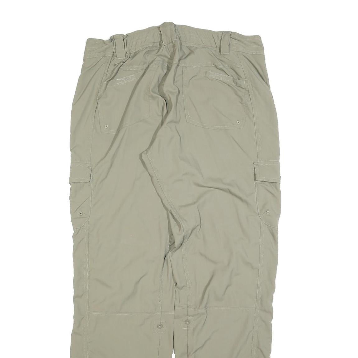 COLUMBIA Mens Regular Beige Cargo Trousers W34 L32 Outdoor Zip Pocket Utility