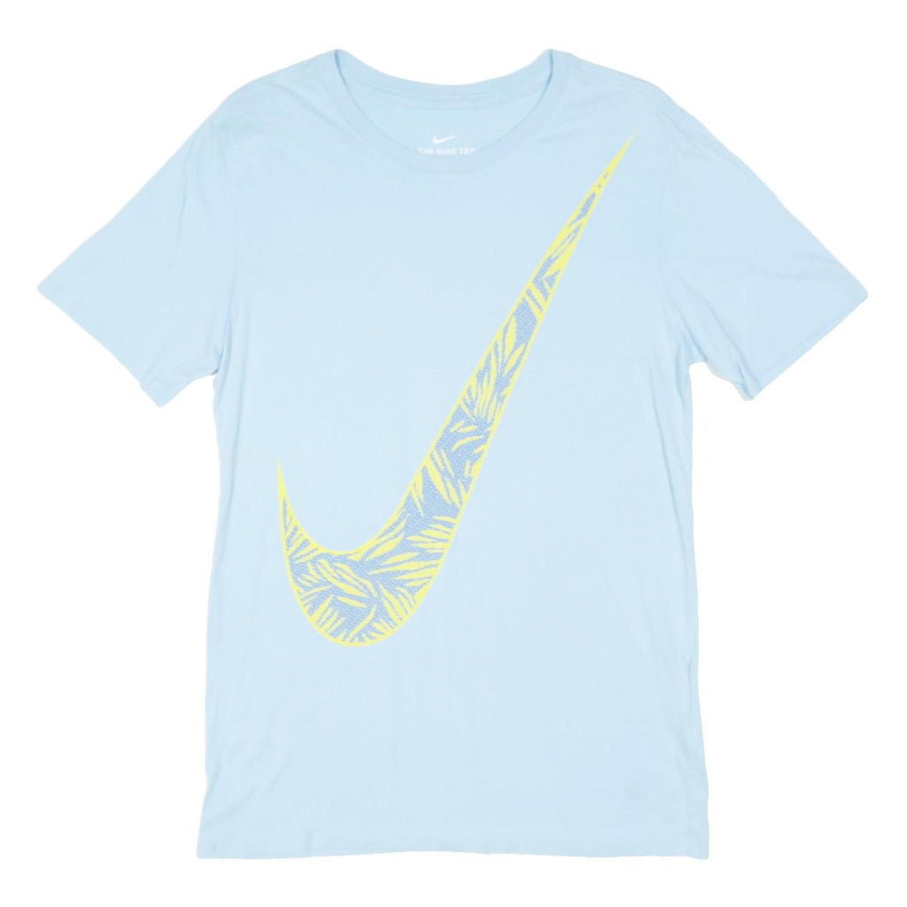 NIKE Mens Light Blue Graphic T-Shirt S Short Sleeve Crew Neck Cotton Blend
