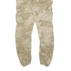 URBAN CLASSICS Mens Beige Slim Cargo Trousers W30 L30 Drawstring Casual Pants