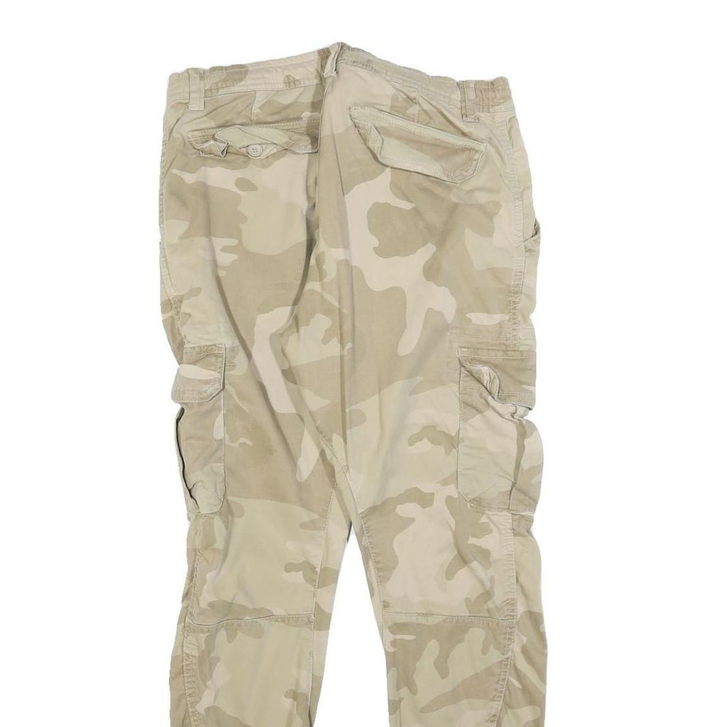 URBAN CLASSICS Mens Beige Slim Cargo Trousers W30 L30 Drawstring Casual Pants