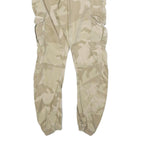 URBAN CLASSICS Mens Beige Slim Cargo Trousers W30 L30 Drawstring Casual Pants