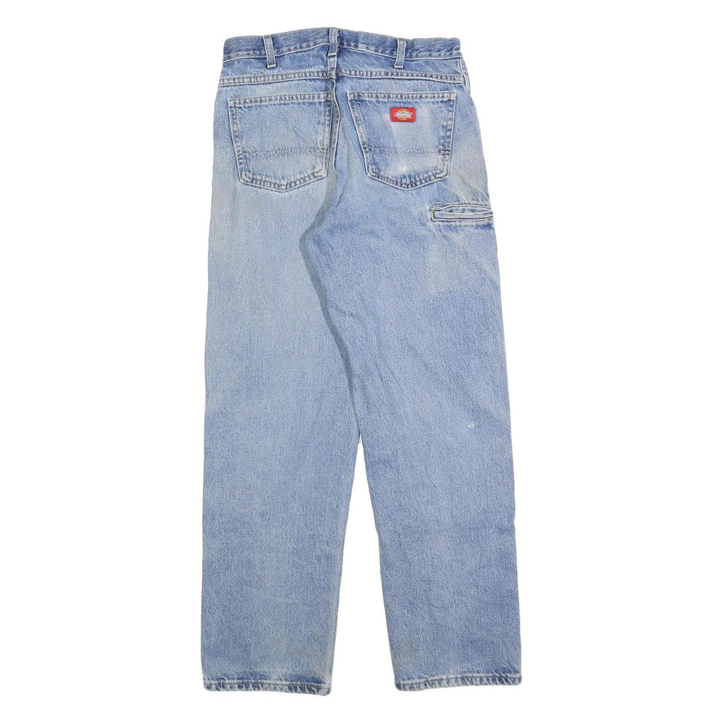 DICKIES Mens Regular Fit Light Blue Denim Jeans W32 L32 Zip Closure Casual