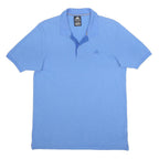 ADIDAS Mens Blue Short Sleeve Plain Polo Shirt M Cotton Blend Casual Sportswear