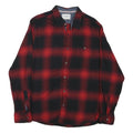FLAG & ANTHEM Mens Red & Black Check Shirt L Casual Cotton Blend Long Sleeve