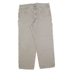 CARHARTT Mens Jeans Beige Relaxed Straight Denim W40 L32 Workwear Zip
