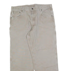 CARHARTT Mens Jeans Beige Relaxed Straight Denim W40 L32 Workwear Zip