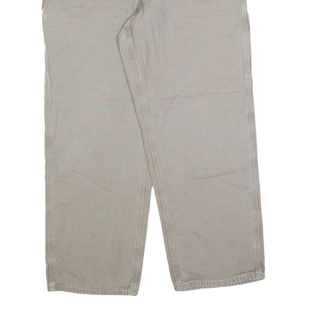 CARHARTT Mens Jeans Beige Relaxed Straight Denim W40 L32 Workwear Zip