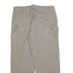 CARHARTT Mens Jeans Beige Relaxed Straight Denim W40 L32 Workwear Zip