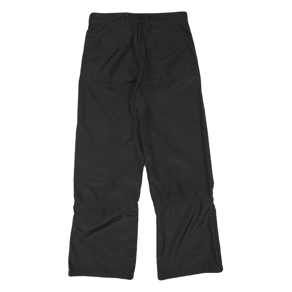 CONTEMPORARY Womens Black Relaxed Wide-Leg Trousers W30 L30 Polyester Blend Zip