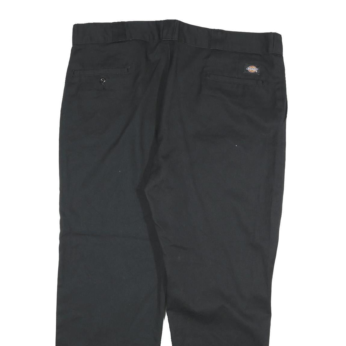 DICKIES Mens Cotton Blend Black Regular Fit Straight Leg Trousers W40 L29
