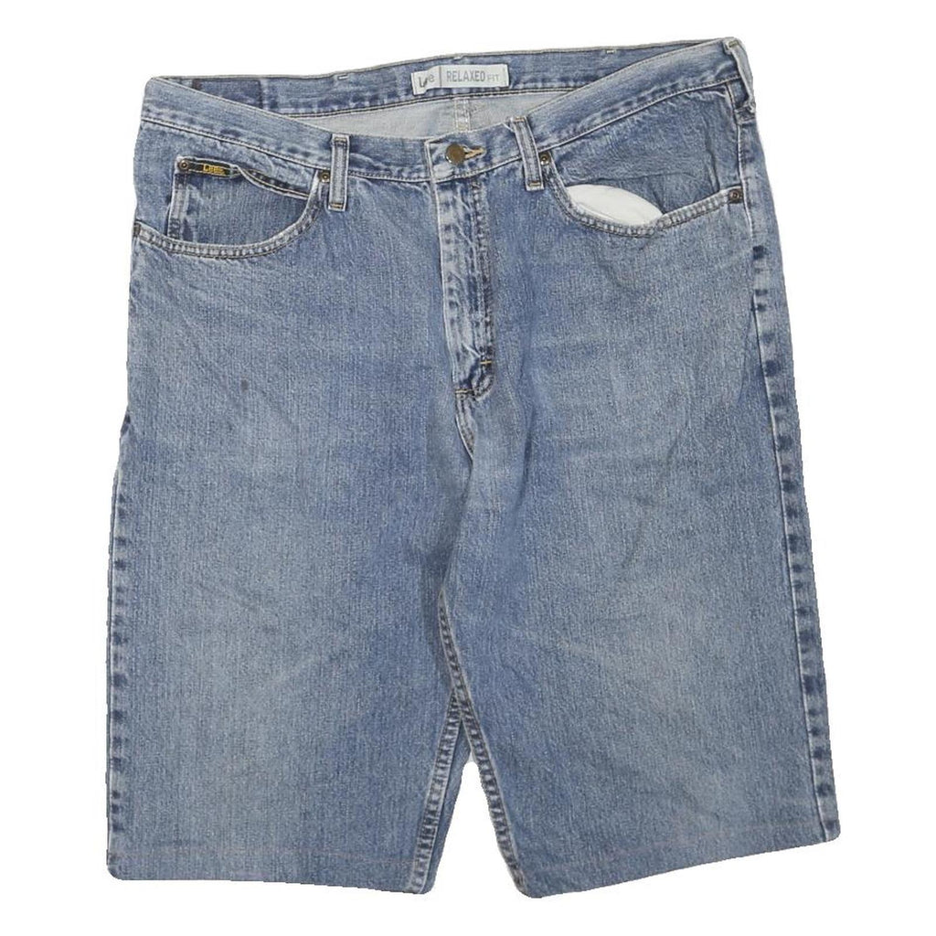 LEE Mens Denim Shorts Blue XL W38 Relaxed Fit Cotton Blend Casual