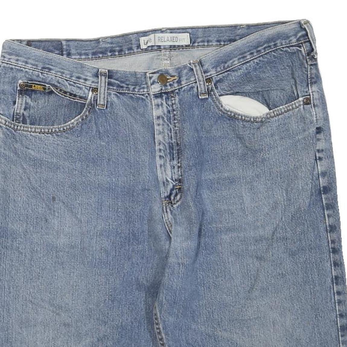 LEE Mens Denim Shorts Blue XL W38 Relaxed Fit Cotton Blend Casual