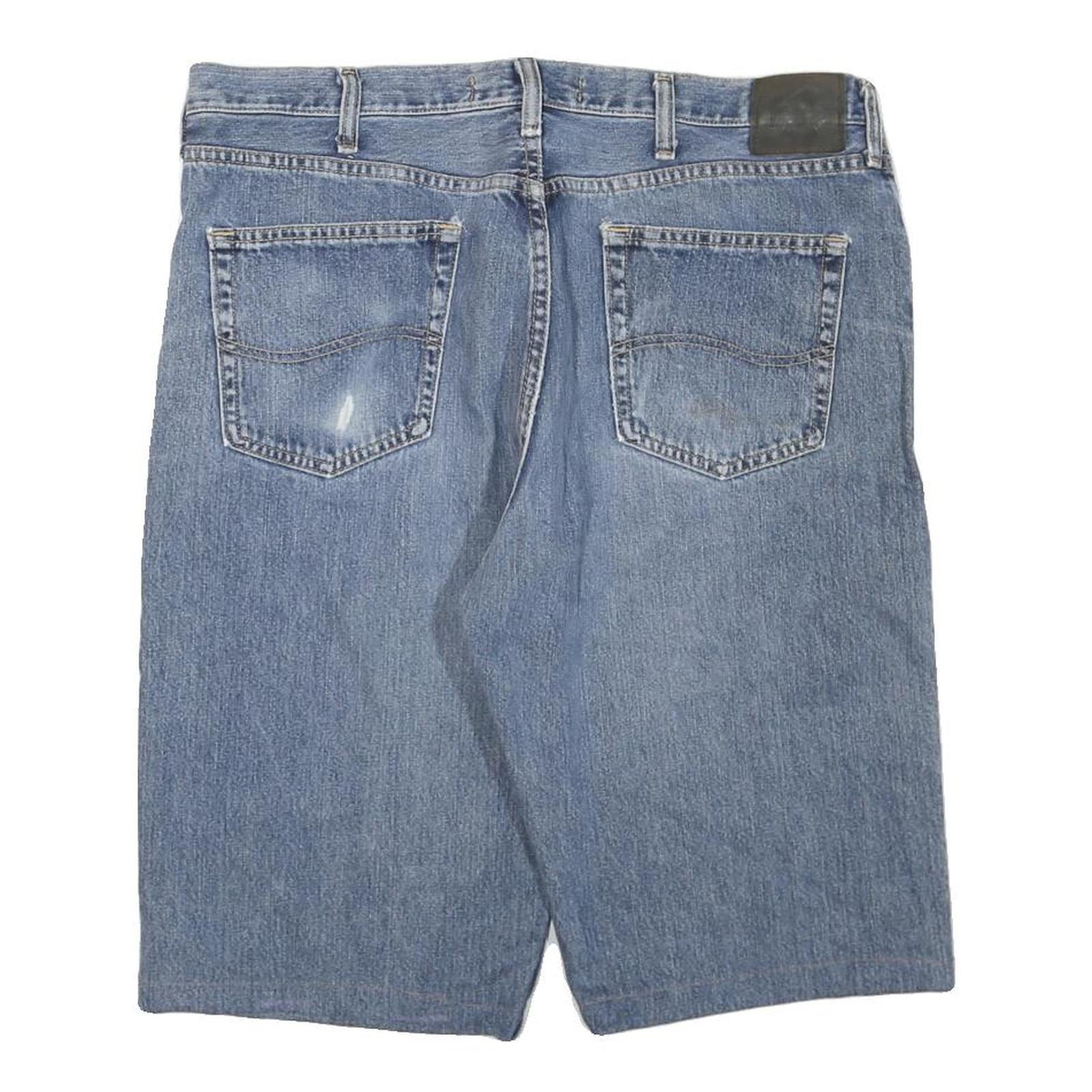 LEE Mens Denim Shorts Blue XL W38 Relaxed Fit Cotton Blend Casual