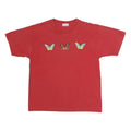 PGB Womens Red Butterfly Graphic T-Shirt XL Short Sleeve Crew Neck Casual