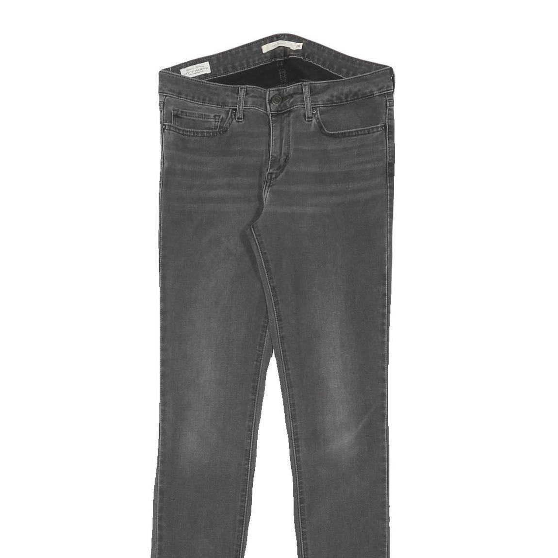 LEVI'S Womens Grey Slim Skinny Denim Medium Wash Cotton Blend Zip W28 L31