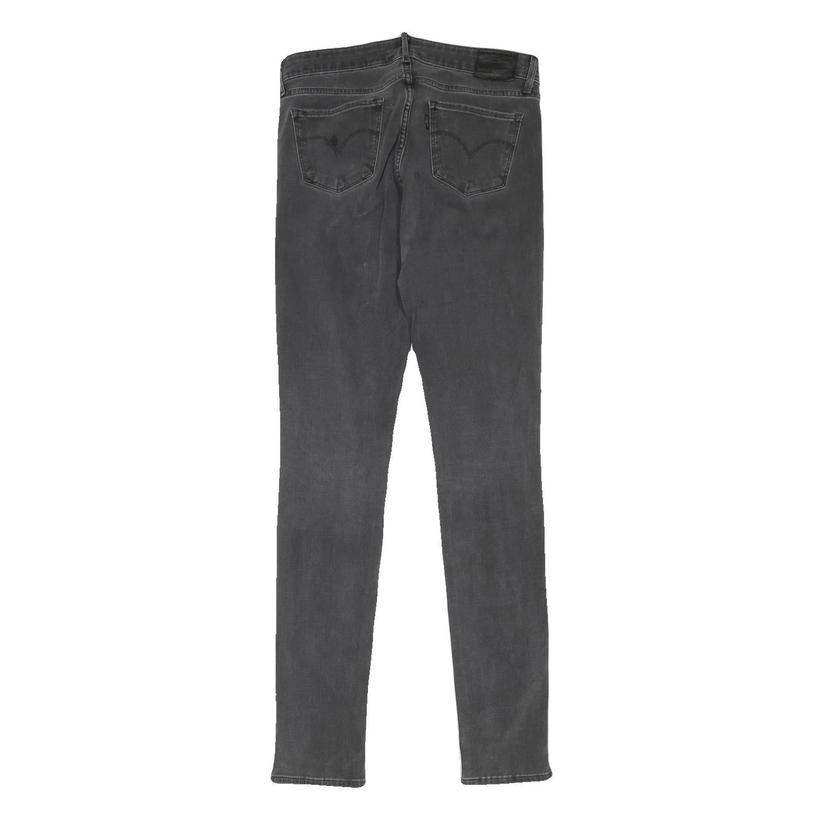 LEVI'S Womens Grey Slim Skinny Denim Medium Wash Cotton Blend Zip W28 L31