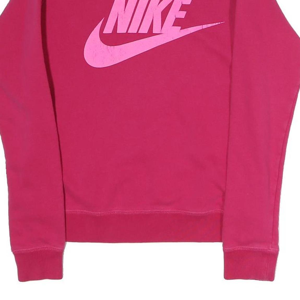 NIKE Womens Pink Sweatshirt Crew Neck S Cotton Blend Pullover Casual