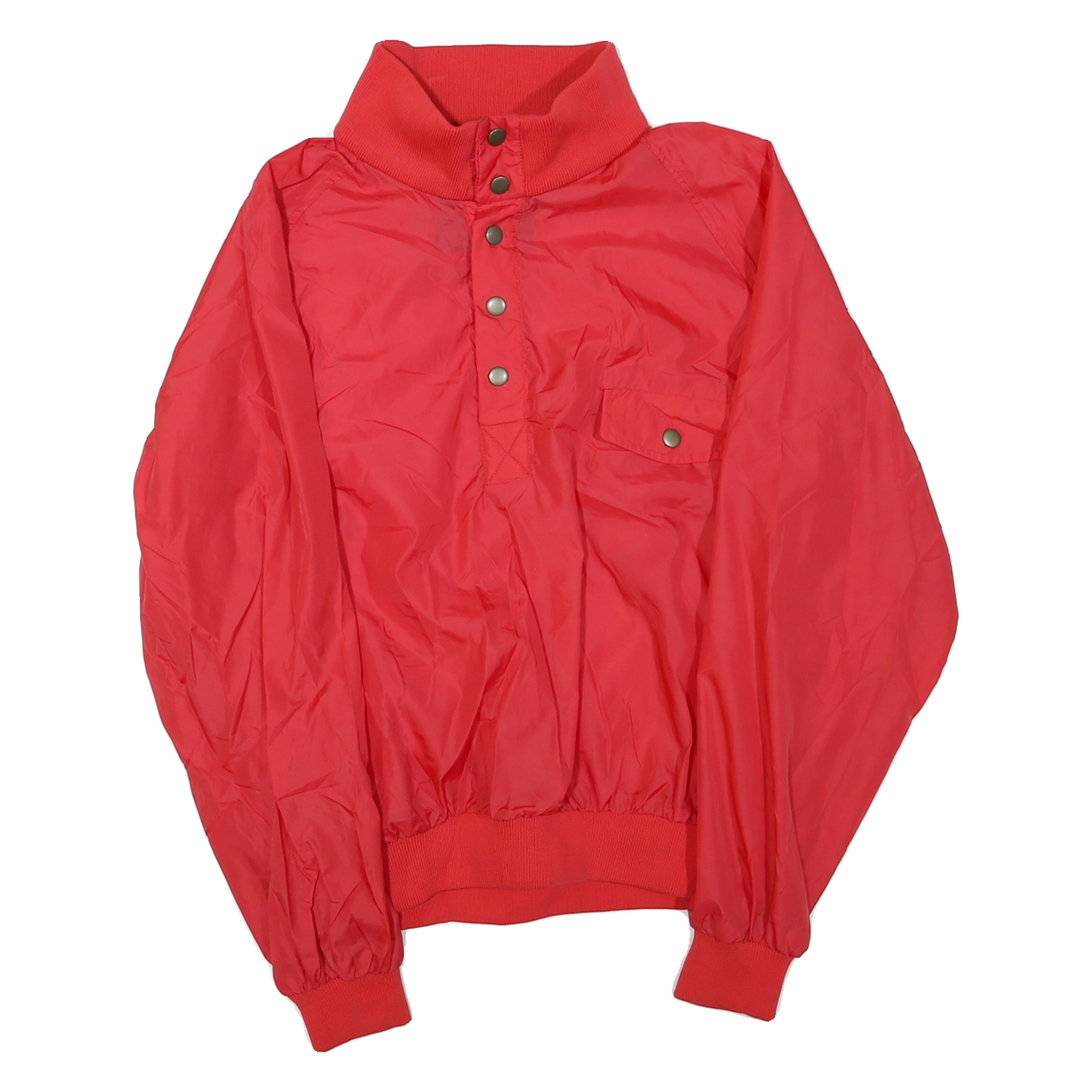 Mens Red Plain Casual Button Polyester Blend Jacket M Lightweight Outerwear