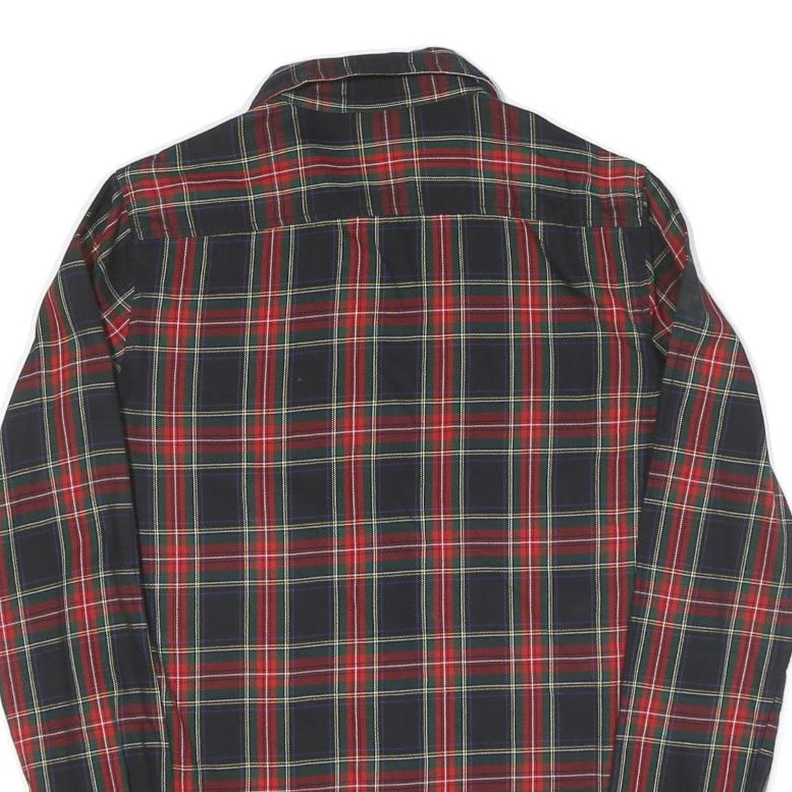 LAUREN RALPH LAUREN Womens Red & Navy Check Shirt S Classic Cotton Long Sleeve