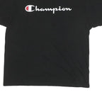 CHAMPION Mens Black Cotton Blend Logo Graphic T-Shirt XL Crew Neck Short Sleeve