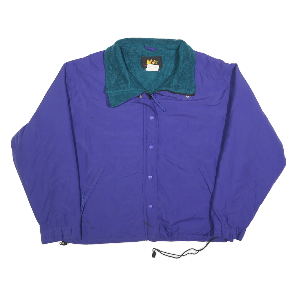 REI Womens Purple & Teal Outdoor Jacket L Polyester Blend Zip Casual Lightweight
